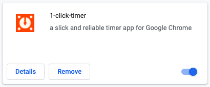 Example of an extension dialog window with option to remove extension 